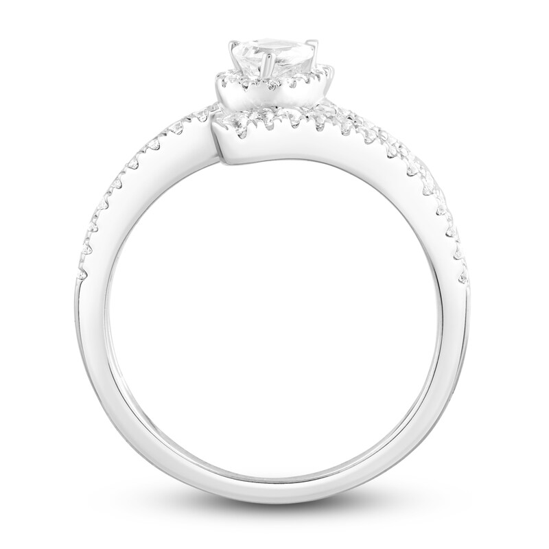 Main Image 3 of Diamond Ring 3/4 ct tw Pear/Round 10K White Gold