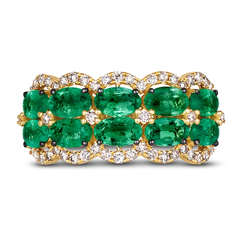 Main Image 3 of Le Vian Natural Emerald Ring 1/3 ct tw Diamonds Platinum/14K Two-Tone Gold