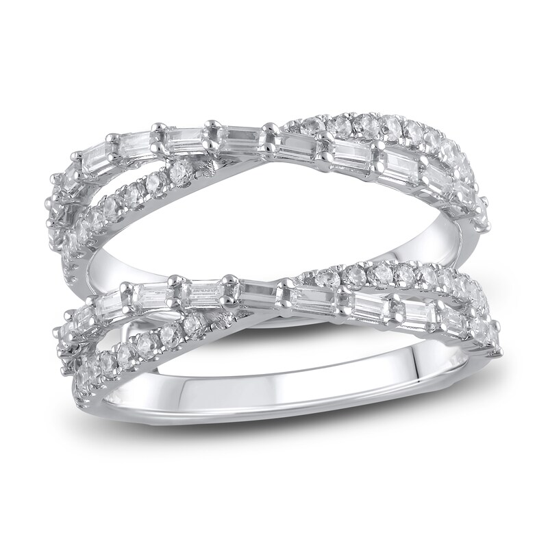 Main Image 1 of Diamond Enhancer Ring 1 ct tw Round/Baguette 14K White Gold