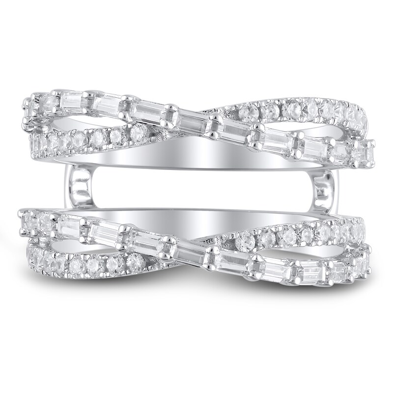 Main Image 3 of Diamond Enhancer Ring 1 ct tw Round/Baguette 14K White Gold