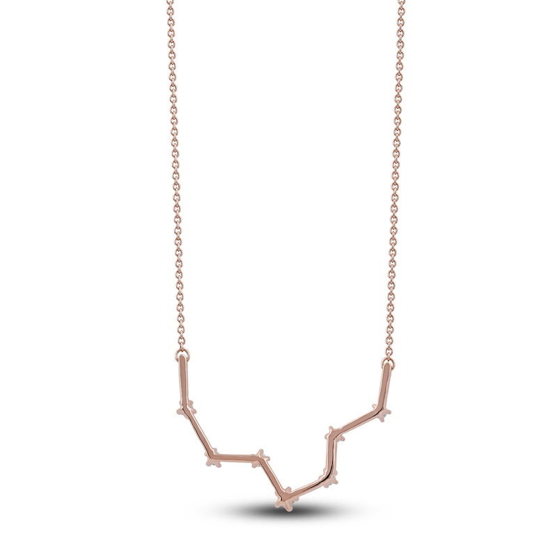 Main Image 3 of Diamond Pisces Constellation Necklace 1/6 ct tw Round 14K Rose Gold