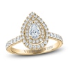 Thumbnail Image 0 of Vera Wang WISH Diamond Engagement Ring 1-1/5 ct tw Pear/Round 14K Yellow Gold