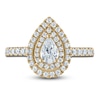 Thumbnail Image 2 of Vera Wang WISH Diamond Engagement Ring 1-1/5 ct tw Pear/Round 14K Yellow Gold