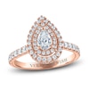 Thumbnail Image 0 of Vera Wang WISH Diamond Engagement Ring 1-1/5 ct tw Pear/Round 14K Rose Gold
