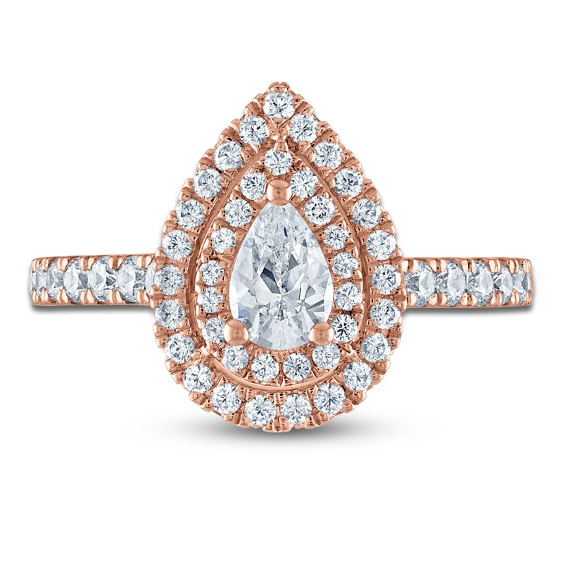 Main Image 3 of Vera Wang WISH Diamond Engagement Ring 1-1/5 ct tw Pear/Round 14K Rose Gold