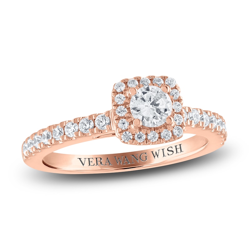 Vera Wang WISH Diamond Engagement Ring 3/4 ct tw Round 14K Rose Gold