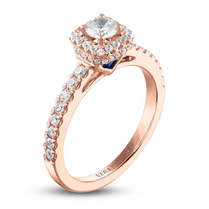 Vera Wang WISH Diamond Engagement Ring 3/4 ct tw Round 14K Rose Gold