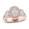 Thumbnail Image 0 of Vera Wang WISH Diamond 3-Stone Engagement Ring 1-1/2 ct tw Oval/Round 14K Rose Gold