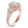 Thumbnail Image 1 of Vera Wang WISH Diamond 3-Stone Engagement Ring 1-1/2 ct tw Oval/Round 14K Rose Gold