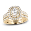 Thumbnail Image 0 of Vera Wang WISH Diamond Engagement Ring 1-3/8 ct tw Oval/Round 14K Yellow Gold