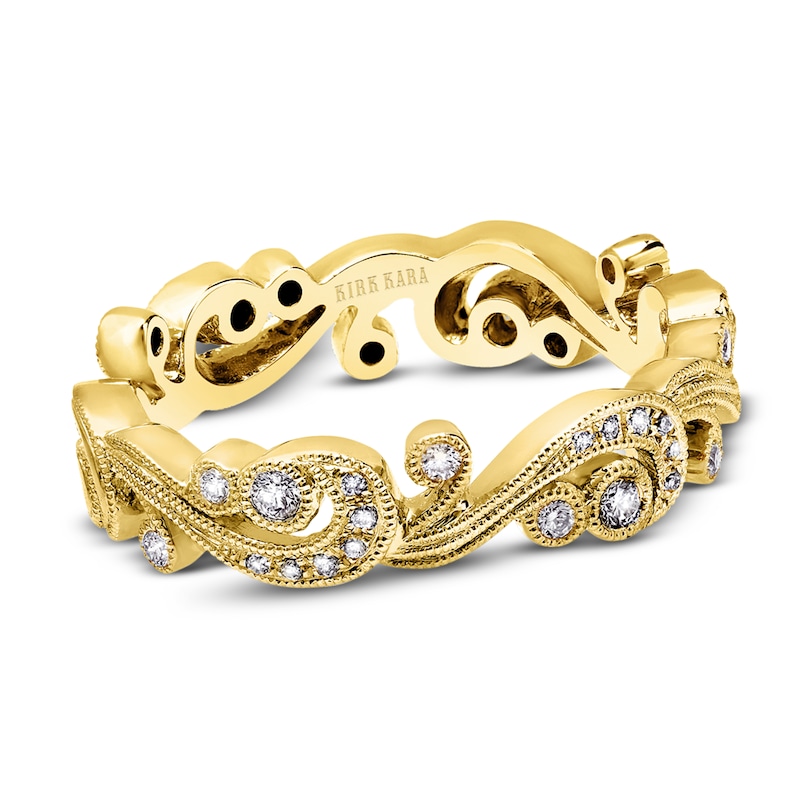 Main Image 1 of Kirk Kara Diamond Milgrain Wedding Band 1/5 ct tw Round 18K Yellow Gold