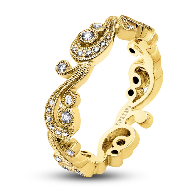 Main Image 2 of Kirk Kara Diamond Milgrain Wedding Band 1/5 ct tw Round 18K Yellow Gold