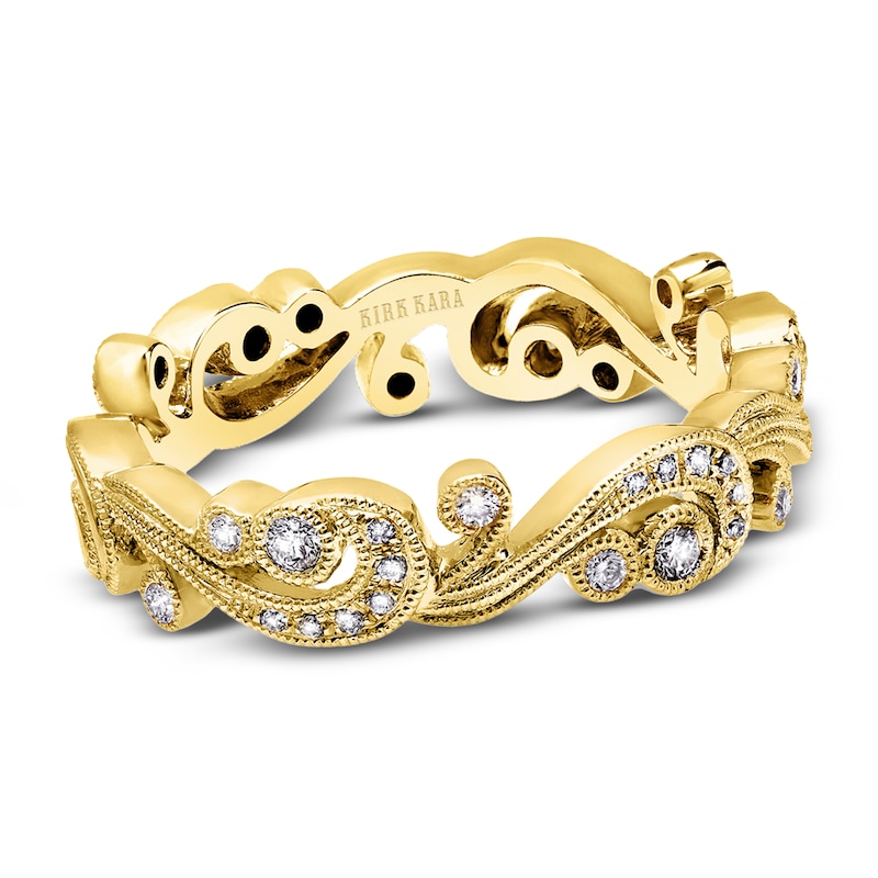 Main Image 1 of Kirk Kara Diamond Milgrain Wedding Band 1/5 ct tw Round 14K Yellow Gold