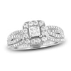 Thumbnail Image 0 of Vera Wang WISH Diamond & Natural Blue Sapphire Engagement Ring 1 ct tw Round/Princess 14K White Gold