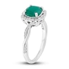 Thumbnail Image 2 of Natural Emerald Engagement Ring 1/5 ct tw Diamonds 14K White Gold