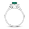 Thumbnail Image 3 of Natural Emerald Engagement Ring 1/5 ct tw Diamonds 14K White Gold