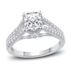 Diamond Engagement Ring 2 ct tw Cushion/Round 14K White Gold