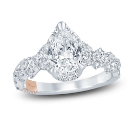 Pnina Tornai Lab-Created Diamond Engagement Ring 2-1/5 ct tw Pear/Round 14K White Gold