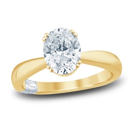 Pnina Tornai Lab-Created Diamond Engagement Ring 2-1/5 ct tw Oval/Round 14K Yellow Gold