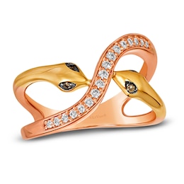 Le Vian Diamond Snake Ring 1/5 ct tw Round 14K Two-Tone Gold