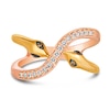 Le Vian Diamond Snake Ring 1/5 ct tw Round 14K Two-Tone Gold