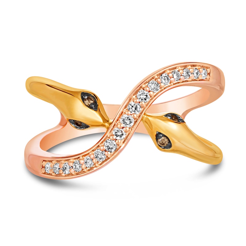 Le Vian Diamond Snake Ring 1/5 ct tw Round 14K Two-Tone Gold