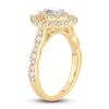 Thumbnail Image 2 of Diamond Double Halo Engagement Ring 1 ct tw Pear/Round 14K Yellow Gold
