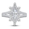Thumbnail Image 3 of Diamond Halo Engagement Ring 1-1/5 ct tw Marquise/Round 14K White Gold