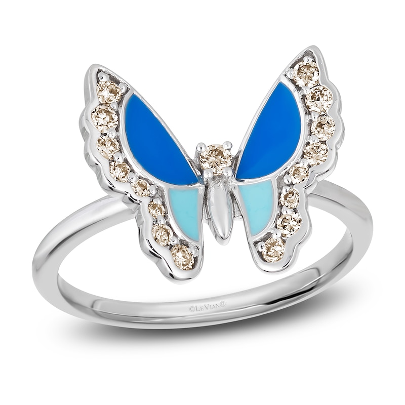 Main Image 1 of Le Vian Diamond Butterfly Ring 1/4 ct tw Round 14K Vanilla Gold