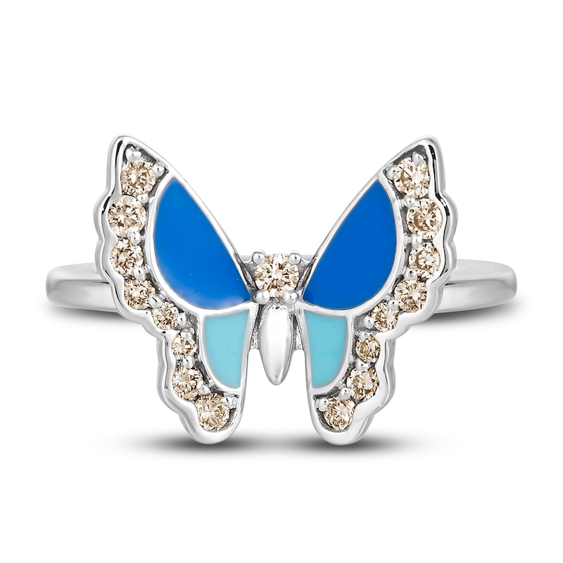 Main Image 2 of Le Vian Diamond Butterfly Ring 1/4 ct tw Round 14K Vanilla Gold
