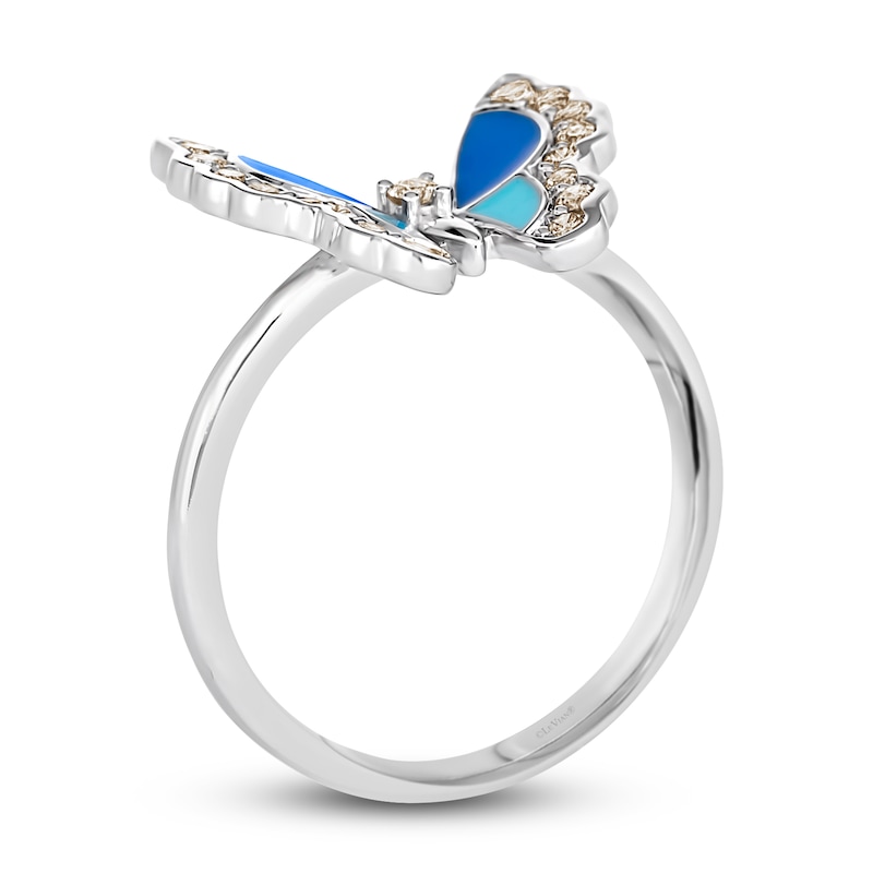 Main Image 3 of Le Vian Diamond Butterfly Ring 1/4 ct tw Round 14K Vanilla Gold