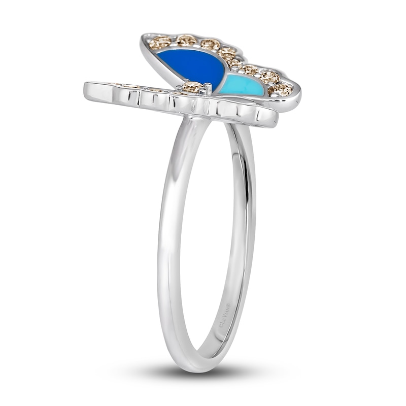 Main Image 4 of Le Vian Diamond Butterfly Ring 1/4 ct tw Round 14K Vanilla Gold