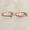 Thumbnail Image 4 of Juliette Maison Natural White Sapphire & Natural Blue Sapphire Ring 10K White Gold