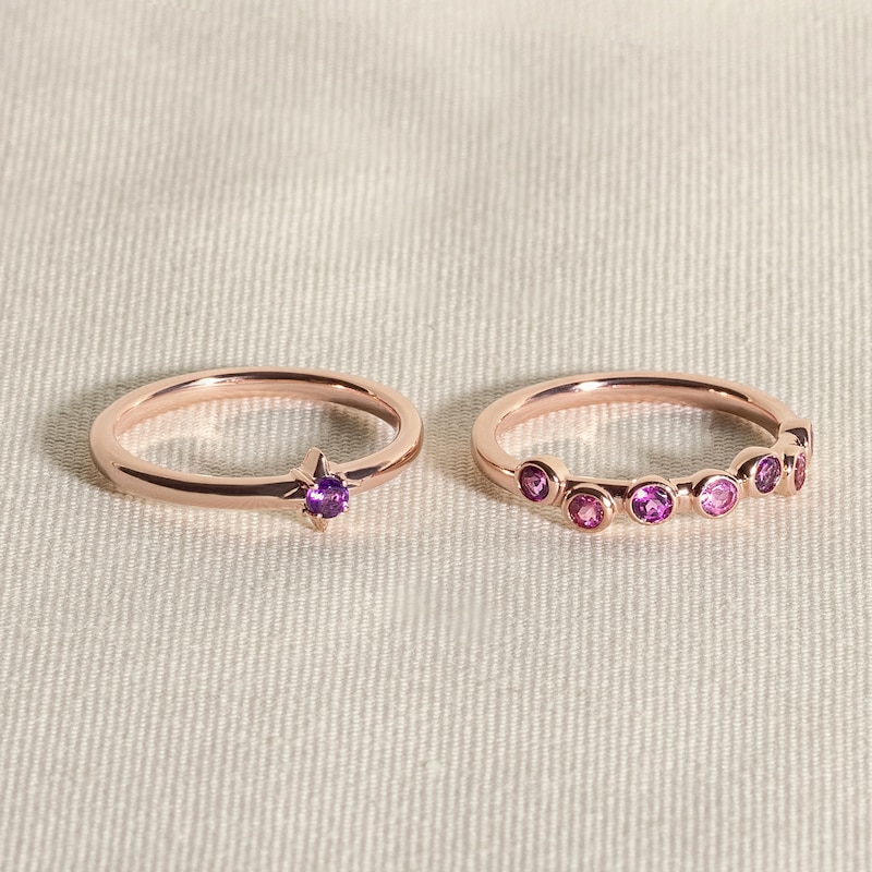 Main Image 4 of Juliette Maison Natural Citrine & Natural Pink Tourmaline Ring 10K Yellow Gold