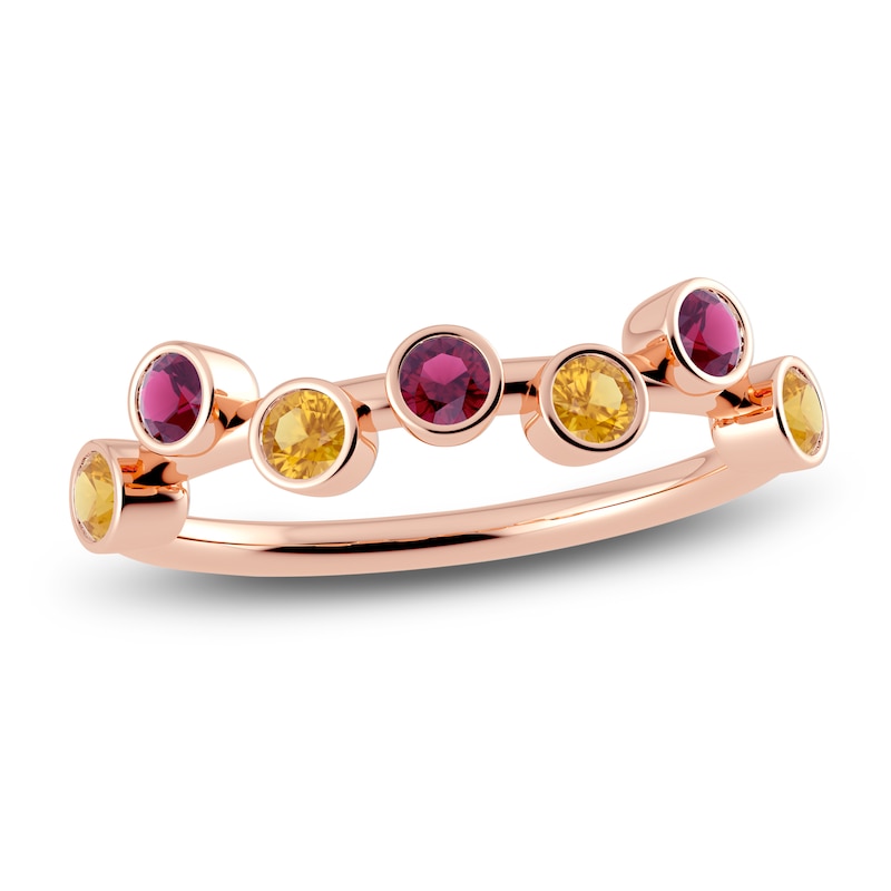 Main Image 1 of Juliette Maison Natural Rhodolite Garnet & Natural Citrine Ring 10K Rose Gold