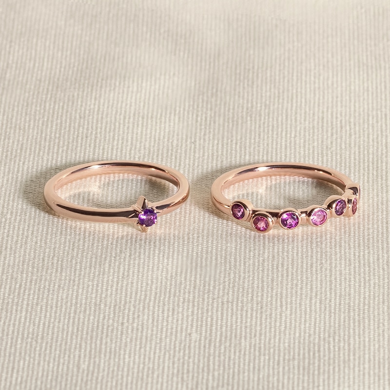 Main Image 4 of Juliette Maison Natural Rhodolite Garnet & Natural Citrine Ring 10K Rose Gold