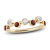 Thumbnail Image 0 of Juliette Maison Natural White Sapphire & Natural Garnet Ring 10K Yellow Gold