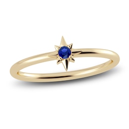 Juliette Maison Natural Blue Sapphire Starburst Ring 10K Yellow Gold