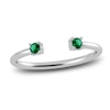 Thumbnail Image 1 of Juliette Maison Natural Emerald Cuff Ring 10K White Gold