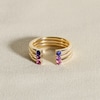 Thumbnail Image 4 of Juliette Maison Natural Emerald Cuff Ring 10K White Gold