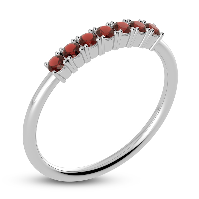 Main Image 2 of Juliette Maison Natural Garnet Half Eternity Ring 10K White Gold
