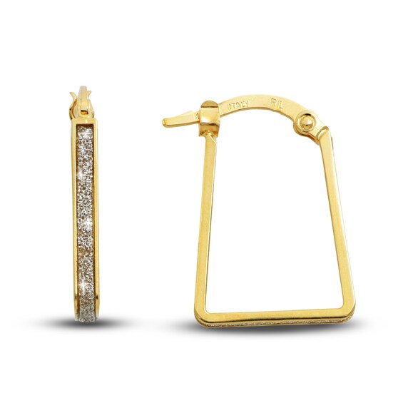 Jared The Galleria Of Jewelry Textured Hoop Earrings 14K Yellow Gold 19mm