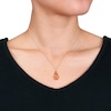 Thumbnail Image 4 of Natural Orange Moonstone & Natural Orange Sapphire Pendant Necklace 14K Yellow Gold 17"