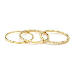 Stackable Diamond Ring Set Diamond Accents 14K Yellow Gold