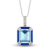 Thumbnail Image 0 of Le Vian Natural Blue Topaz Pendant Necklace 1/8 ct tw Round Blue Enamel 14K Vanilla Gold 19"