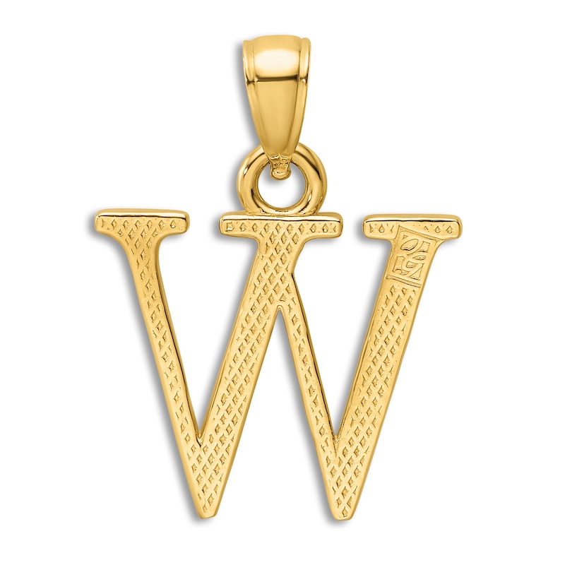 Main Image 3 of Initial W Necklace 14K Yellow Gold 18"