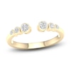 Thumbnail Image 1 of Diamond Bezel Open Cuff Wedding Band 1/5 ct tw Round 14K Yellow Gold