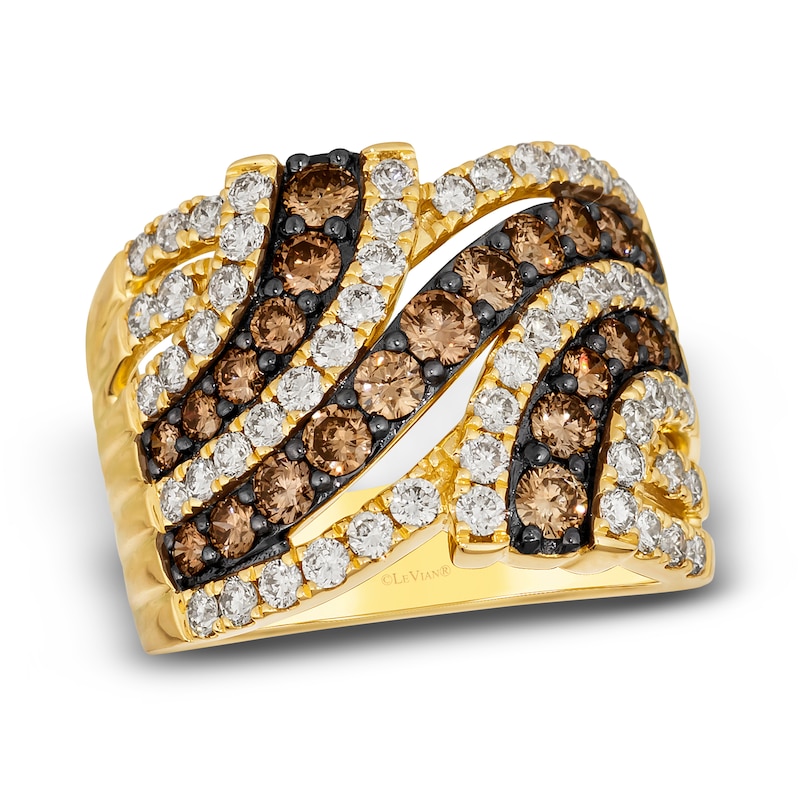 Le Vian Diamond Ring 2-1/4 ct tw Round 14K Honey Gold