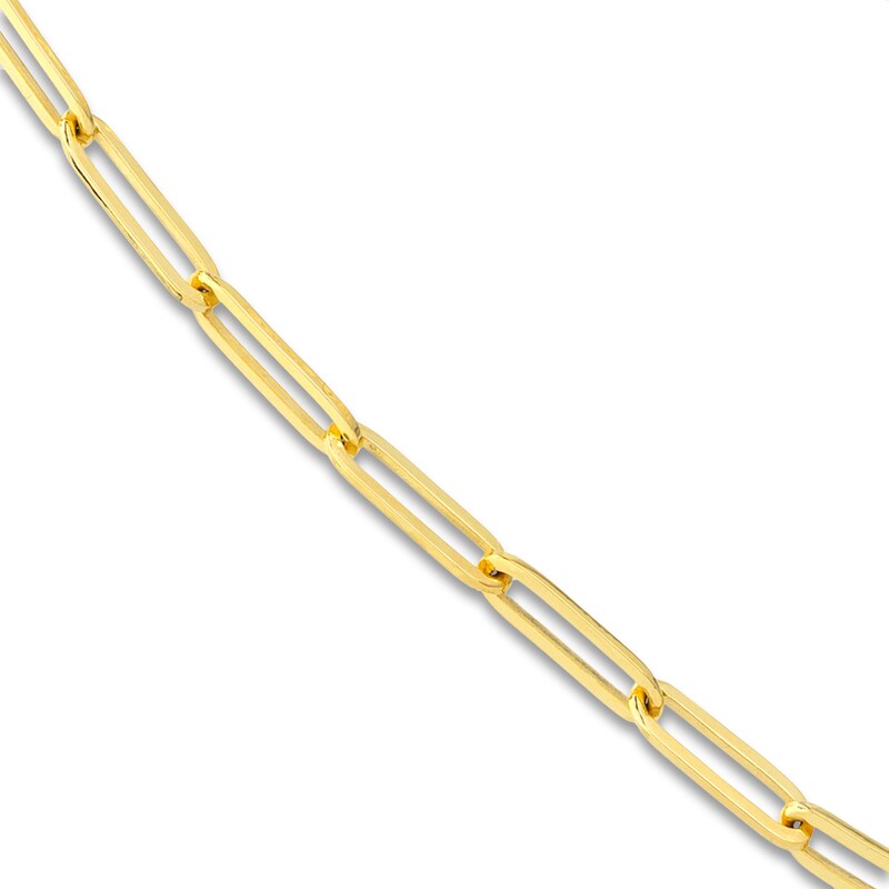 Main Image 2 of Solid Paper Clip Chain Necklace 18K Yellow Gold 24" 3.8mm