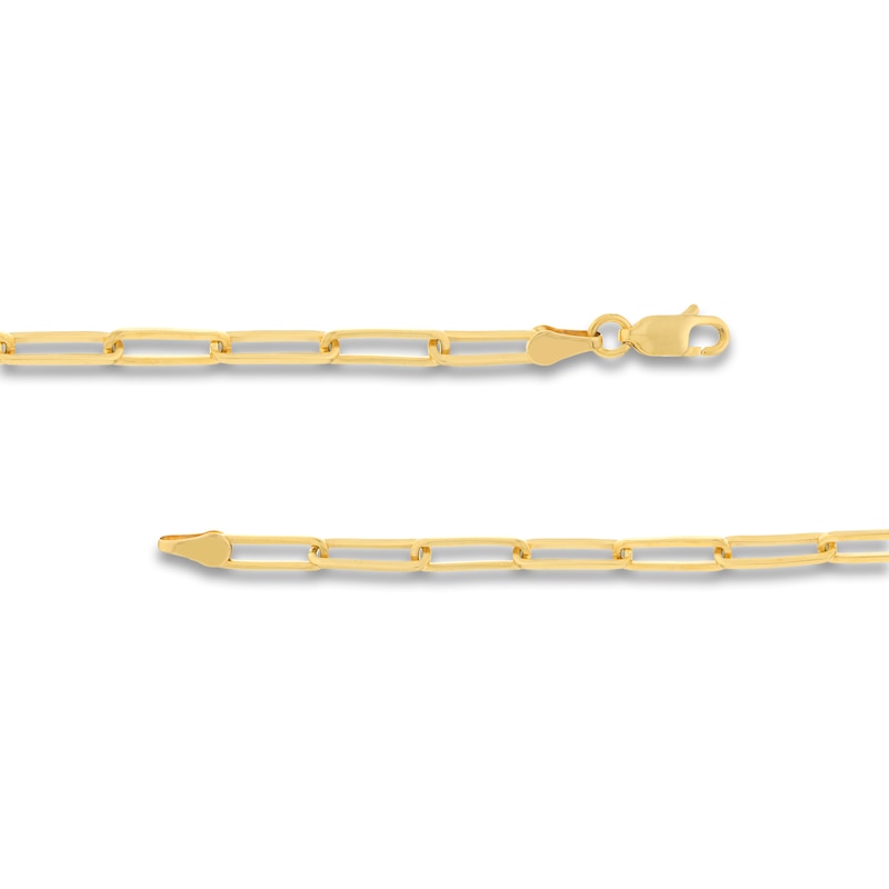 Solid Paper Clip Chain Necklace 18K Yellow Gold 24" 3.8mm